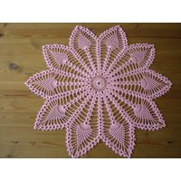 Häkeldecke Decke 50cm Rosa Gehäkelt Crochet Cotton Tischwäsche Zierdecke Häkeln von DoertesMasche