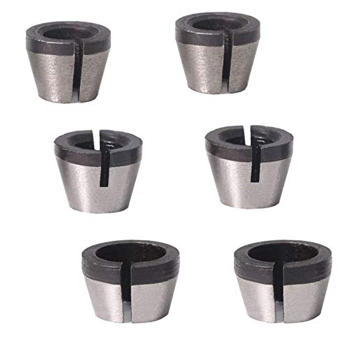 6pcs Spannzangen-Adapter, Fräsmaschinenteile, Spannzangen Ersatzteile für Trimmer Werkzeug,Adapter Legierung, Spannzange für Bakelit Fräsmaschinenteile 6/6,35 / 8mm von Does Not Apply