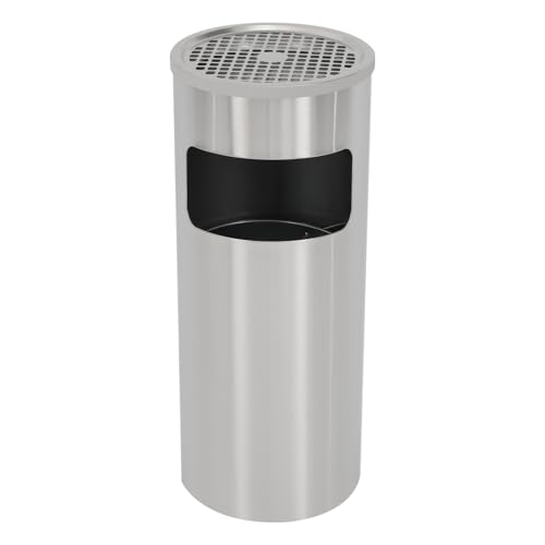 Dofanqing 30L 24-Zoll-Höhe Innen/Außen 201 Edelstahl Mülleimer mit Standaschenbecher,Aschenbecher Abfalleimer,Vielseitiges Design,Großes Fassungsvermögen,Tragegriff,für Terrassen, Gärten, Büros von Dofanqing