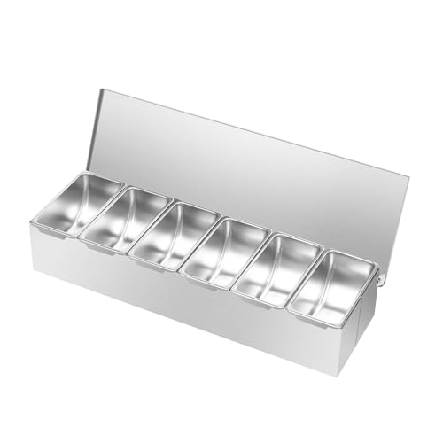 Dofanqing Gewürzspender aus Edelstahl Gewürzbox Gewürzdosen Gewürzbehälter 6 einzelne Behälter stapelbar spülmaschinenfest für Küche Buffet und Party von Dofanqing