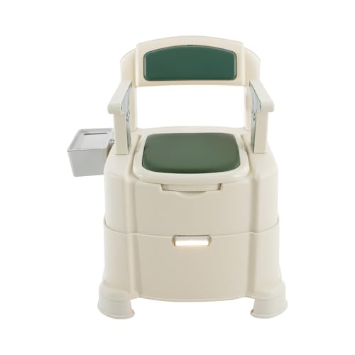 Nachttisch-Kommode Toilettenstuhl,Stuhl Sicherheitstoilette Toilettenstuh 200kg,Müllbeutel,Sitzhöhe (18,82 Zoll),für schwangere Frauen, Patienten, ältere Menschen von Dofanqing