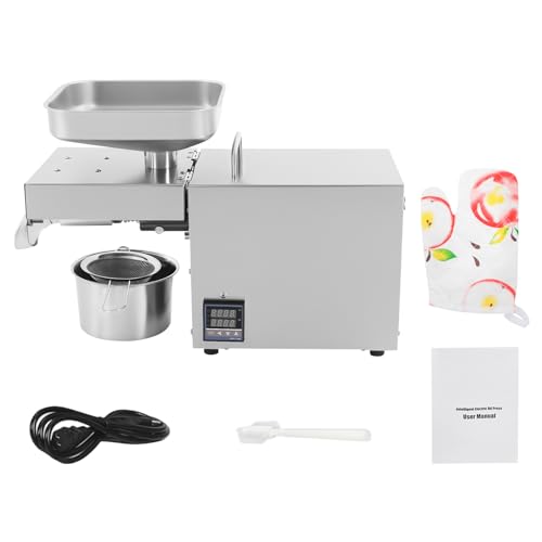 Ölpresse, Edelstahl 304, Lebensmittelqualität, Motor 610 W, Kaltpresse, Warmdruck, Wirkungsgrad 45 %, Temperatur verstellbar 40 – 240 °C, für Erdnüsse, Sonnenblumenkerne und Nüsse Ölpresse, Edelstahl 304, Lebensmittelqualität, Motor 610 W, Kaltpresse, Warmdruck, Wirkungsgrad 45 %, Temperatur verstellbar 40 – 240 °C, für Erdnüsse, Sonnenblumenkerne und Nüsse von Dofanqing