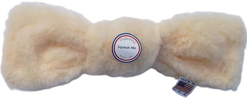 Made in USA Hundespielzeug aus Schaffell, ohne Füllung, quietschend, für mittelgroße und große Rassen, cremefarben, 33 x 10,2 cm von Dog Bed King USA