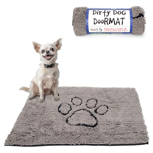 Dog Gone Smart Dirty Dog Mikrofaser-Fußmatte, super saugfähig, maschinenwaschbar mit Rutschfester Unterseite, klein, Grau Dog Gone Smart Dirty Dog Mikrofaser-Fußmatte, super saugfähig, maschinenwaschbar mit Rutschfester Unterseite, klein, Grau von Dog Gone Smart