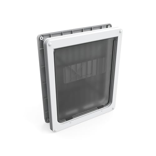 Dog Mate Verriegelbare Hundeklappe für große Hunde (216) – Klappe für große Hunde und Katzen, geeignet für PVC, Wand und Holz, sicher für Ihre Haustiere, Weiß von Dog Mate