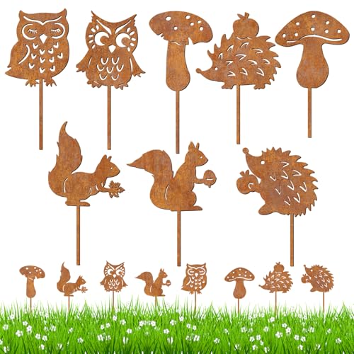 Dog's Booty 8 Stück Gartenstecker Rost Herbstdeko Gartendeko Rost Gartenstecker Metall Eule Igel Eichhörnchen Pilz Gartendeko für Blumentöpfe, Balkon, Hof, Zaun, Rasen Gartenstecker für Herbstdeko Dog's Booty 8 Stück Gartenstecker Rost Herbstdeko Gartendeko Rost Gartenstecker Metall Eule Igel Eichhörnchen Pilz Gartendeko für Blumentöpfe, Balkon, Hof, Zaun, Rasen Gartenstecker für Herbstdeko von Dog's Booty
