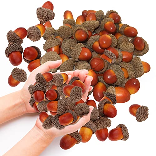 Künstliche Eicheln Simulation Eicheln Herbstdeko 60 Stück Eicheln Decor mit natürlicher Eichelhut Weihnachten Eicheln Deko Tisch Home Decor Eicheln Decor Craft Herbst Thanksgiving Dekorationen von Dog's Booty