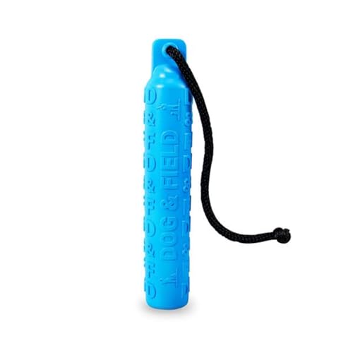 Dog & Field B-LINE Bumper Hundetraining Schnuller - Blau | Gummi-Wasserschwimmer für Training & Apportierübungen | Schwimmendes Hundespielzeug mit Wurfschnur | Gundog Training Dummies von Dog & Field