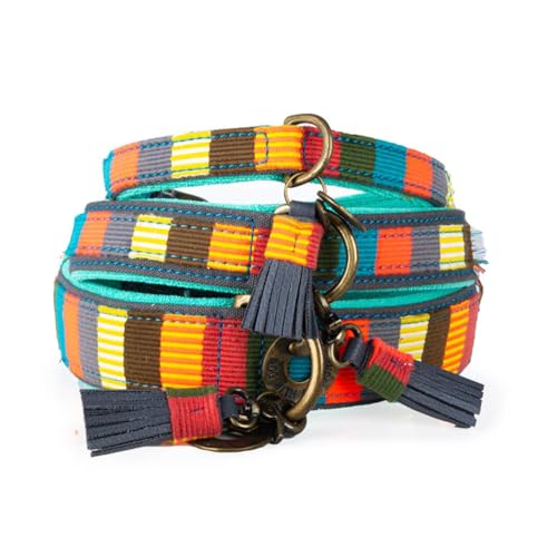 Dog with a Mission - Hundehalsband XXS | Bunt Gestreift | Blau/Gelb/Rot/Türkis | Verstellbar | Kleine Hunde | Handgemacht | Ethno/Nautisch Design | Ibiza Stil | Modisch buntes Muster | 2 cm Breit Dog with a Mission - Hundehalsband XXS | Bunt Gestreift | Blau/Gelb/Rot/Türkis | Verstellbar | Kleine Hunde | Handgemacht | Ethno/Nautisch Design | Ibiza Stil | Modisch buntes Muster | 2 cm Breit von Dog with a Mission