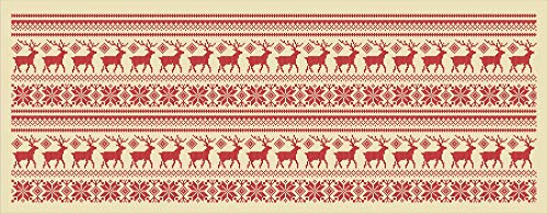 Doge Milano Küchenläufer, 100% Made in Italy, Schmutzabweisender Teppich mit Digitaldruck, Rutschfester und waschbarer Läufer, Weihnachtsmodell - Chelsey, 140x52 cm von Doge Milano