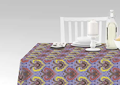 Doge Milano Tischdecke mit Digitaldruck, 100% Made in Italy Rutschfeste Tischdecke für Esszimmer, waschbar und schmutzabweisend, Modell Marrakesch - Roccabruna, cm 140x180 von Doge Milano