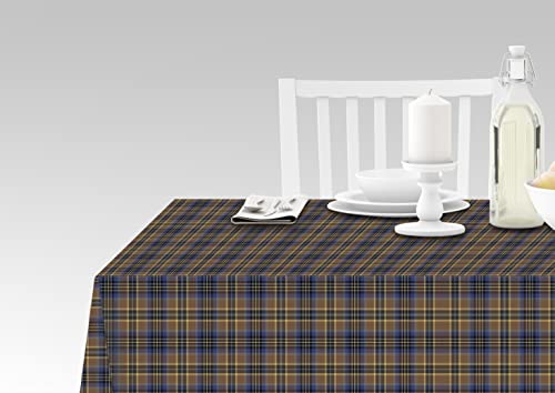 Doge Milano Tischdecke mit Digitaldruck, 100% Made in Italy Rutschfeste Tischdecke für Esszimmer, waschbar und schmutzabweisend, Modell Tartan - Romanengo, cm 180x140 von Doge Milano