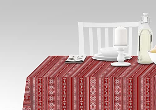 Doge Milano Tischdecke mit Digitaldruck, 100% Made in Italy Rutschfeste Tischdecke für Esszimmer, waschbar und schmutzabweisend, Weihnachtsmodell - Reed, cm 180x140 Doge Milano Tischdecke mit Digitaldruck, 100% Made in Italy Rutschfeste Tischdecke für Esszimmer, waschbar und schmutzabweisend, Weihnachtsmodell - Reed, cm 180x140 von Doge Milano