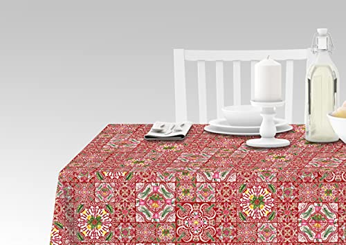 Doge Milano Tischdecke mit Digitaldruck, 100% Made in Italy Rutschfeste Tischdecke für Esszimmer, waschbar und schmutzabweisend, Weihnachtsmodell - Riverton, cm 140x180 Doge Milano Tischdecke mit Digitaldruck, 100% Made in Italy Rutschfeste Tischdecke für Esszimmer, waschbar und schmutzabweisend, Weihnachtsmodell - Riverton, cm 140x180 von Doge Milano
