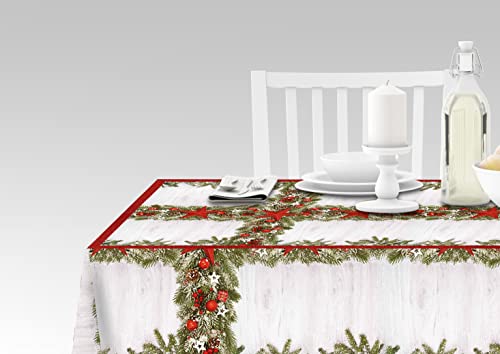 Doge Milano Tischdecke mit Digitaldruck, 100% Made in Italy Rutschfeste Tischdecke für Esszimmer, waschbar und schmutzabweisend, Weihnachtsmodell - Roaschia, cm 180x140 Doge Milano Tischdecke mit Digitaldruck, 100% Made in Italy Rutschfeste Tischdecke für Esszimmer, waschbar und schmutzabweisend, Weihnachtsmodell - Roaschia, cm 180x140 von Doge Milano