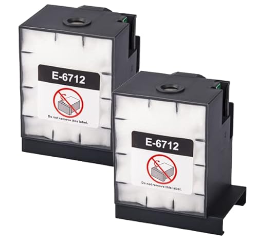 Dogepro Wartungsbox kompatibel mit Epson WorkForce Pro WF-8090DW WF-6090DW WF-6090DTWC WF-6090D2TWC WF-6590DWF Series WF-6590DWF WF-6590DTWFC WF-6590D2TWFC, T6712 C13T 671201 (2pack) von DogePro