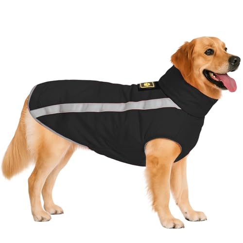 DoggieKit Hundejacke Wasserdichter Hundemantel Reflektierende Wintermantel mit Fleecefutter Winddichtes Wintermantel Hundepullover Hundekleidung für Kaltes Wetter Winter Warm Hunde Winterweste Jacken von DoggieKit