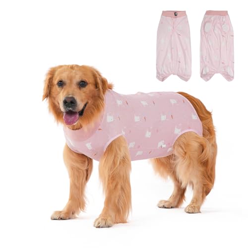 Hundekleidung zur Genesung Nach Operationen, Hundekleidung zur Genesung für Hündinnen und Rüden Nach Operationen, Hundekleidung für Operationen, Operationsweste für Kleine (Pink-Kaninchen, XXL) von DoggieKit