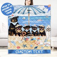 Rottweiler Hund Quilt Bettdecke Tagesdecke Weiche Leichte Haltbare Waschbare Polyester Haustier-Sommer-Quilt, Katzenwelpen-Liebhaber-Geschenk von DoggieOfTheDayShop