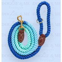 Geflochtene Haustierleine, Süße Hundeleine Mit Ombre-Muster, Aus Seil, Haustierleine Leder, 1, 5 M Blaue Ombre-Leine von DoggieandMeBoutique