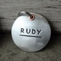 Große Hundemarke - Custom Tiermarke - Dog Tag - Large So Simple in Silber Große Hundemarke - Custom Tiermarke - Dog Tag - Large So Simple in Silber von DoggoneTags
