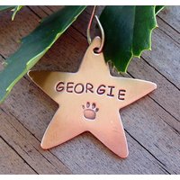 Kupfer Stern Personalisierte Haustier Weihnachtsverzierung Kupfer Stern Personalisierte Haustier Weihnachtsverzierung von DoggoneTags