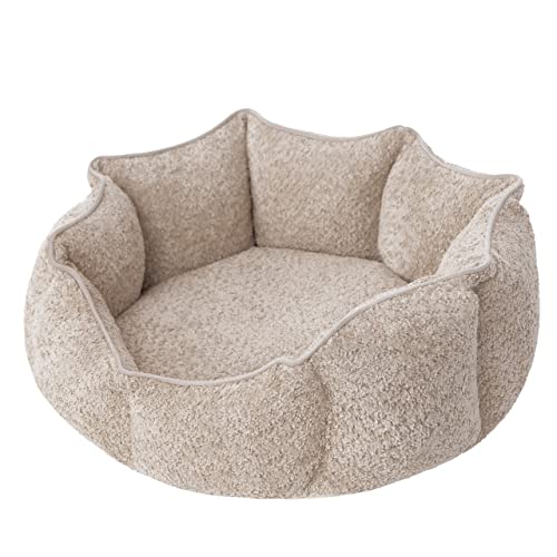 Doggy Hundebett, Katzenbett, Hundesofa, Abnehmbar Bezug, Sofa für kleine Hunde, Möbel für Tiere, Hundeliege, Schlafplätze, Waschbar, L: 60x52 cm, Beige von Doggy