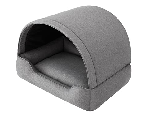 Doggy Hundehöhle Hundebett Katzenbett Hundehütte Haustierbett Hundehaus Hundeliegen Hundesofa Korb Sofa Hundekissen Schlafplatz, Anthrazit, 60x47 cm von DOGGY