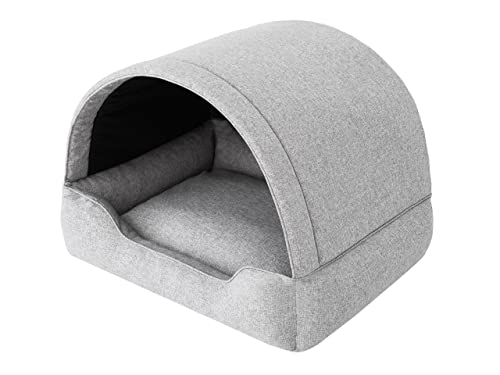 DOGGY Hundehöhle Hundebett Katzenbett Hundehütte Haustierbett Hundehaus Hundeliegen Hundesofa Korb Sofa Hundekissen Schlafplatz, Asche, 60x47 cm von DOGGY