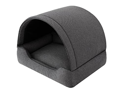 Doggy Hundehöhle Hundebett Katzenbett Hundehütte Haustierbett Hundehaus Hundeliegen Hundesofa Korb Sofa Hundekissen Schlafplatz, Graphit, 82x58 cm von Doggy