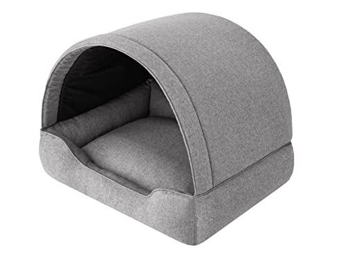 Doggy Hundehöhle Hundebett Katzenbett Hundehütte Haustierbett Hundehaus Hundeliegen Hundesofa Korb Sofa Hundekissen Schlafplatz, Grau, 60x47 cm von Doggy