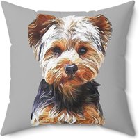 Yorkshire Terrier | Yorkie "Lipis' Gesponnenes Polyester Dekokissen von DoggyLips