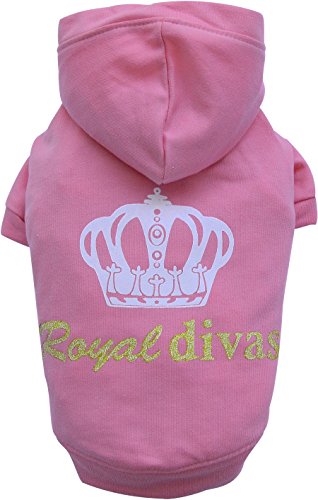 Doggy Dolly W231 Kapuzenshirt für Hunde Roayl Divas, rosa, Größe : XL von Doggydolly