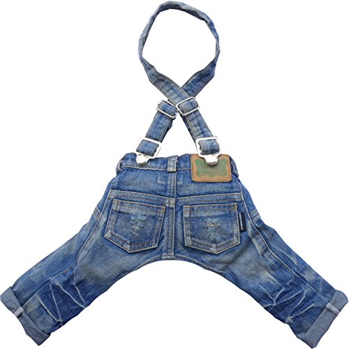 Doggydolly Jeanshose mit Washed-Effekt, niedlich, Hosenträger XS - 0.13 kg von Doggydolly