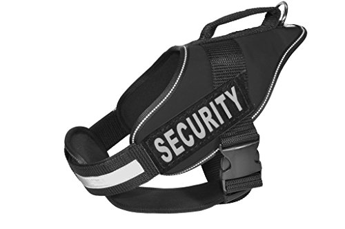 Dogline Alpha Nylon Service Vest Harness with Security Velcro Patches, Medium, Black von Dogline