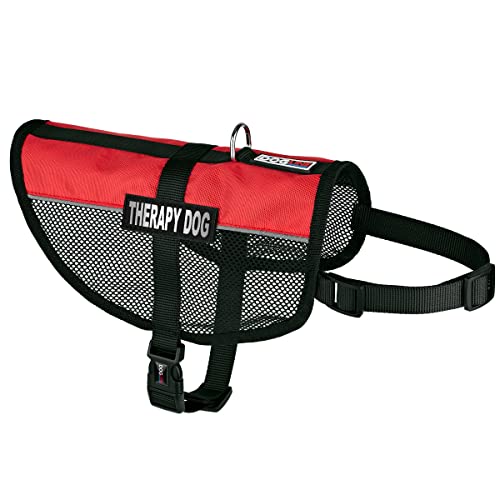 Dogline MaxAire Mehrzweck Mesh Weste für Hunde und 2 abnehmbare Therapie Hundepflaster, Medium, Rot Dogline MaxAire Mehrzweck Mesh Weste für Hunde und 2 abnehmbare Therapie Hundepflaster, Medium, Rot von Dogline