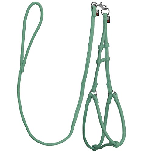 Dogline Weiche und gepolsterte Komfort-Mikrofaser-Leine für Hunde, Größe M (B 1/3 x L 36 x G18-66 cm), Blaugrün von Dogline