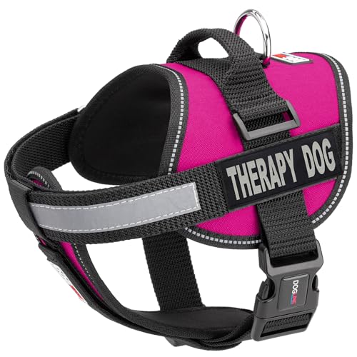 Dogline Hundegeschirr und 2 abnehmbare Therapie-Flicken, Größe S / 45,7 cm bis 63,5 cm, Rosa von Dogline