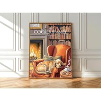 Cocker Spaniel Print Gemütlicher Kamin, Herbst Dekor | Fine Art Poster Cocker Spaniel Print Gemütlicher Kamin, Herbst Dekor | Fine Art Poster von DogsofCharacter