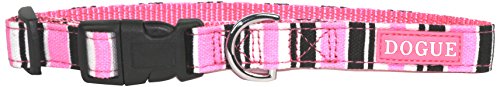 Dogue D_CANVH Halsband Canvas, gestreift rosa, 32 cm von Puppia