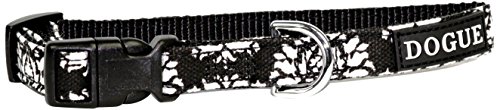 Dogue Fleur Halsband, schwarz/weiß von Puppia
