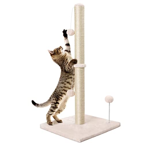 Dohump Kratzstamm, 84cm Kratzsäule für Katzen mit Ultimate Natürlichem Sisalseil, Kratzbaum für Kätzchen, Beige von Dohump