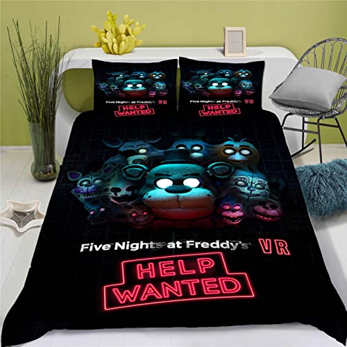 Doiicoon Five Nights at Freddy's Bettwäsche-Set, Anime Kinderbettwäsche 3D-Digitaldruck Polyester, Allgemein Für Erwachsene Und Kinder (15,135 x 200 cm-Einzelbett) von Doiicoon