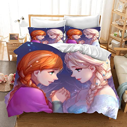 Doiicoon Frozen Bettwäsche Kinder, ELSA Bettwäsche 135x200, Bettwäsche 135x200 Kinderbett Mädchen, Anna Und ELSA Bettwäsche (2,135 x 200 cm) von Doiicoon