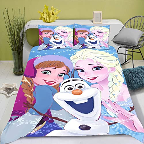 Doiicoon Frozen Bettwäsche Kinder, ELSA Bettwäsche 135x200, Bettwäsche 135x200 Kinderbett Mädchen, Anna Und ELSA Bettwäsche (4,135 x 200 cm) von Doiicoon