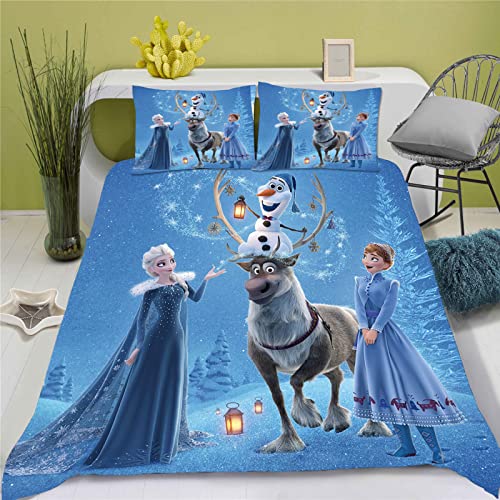 Doiicoon Frozen Bettwäsche Kinder, ELSA Bettwäsche 135x200, Bettwäsche 135x200 Kinderbett Mädchen, Anna Und ELSA Bettwäsche (5,140 x 210 cm) von Doiicoon