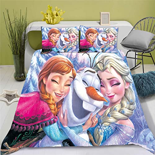 Doiicoon Frozen Bettwäsche Kinder, ELSA Bettwäsche 135x200, Bettwäsche 135x200 Kinderbett Mädchen, Anna Und ELSA Bettwäsche (7,135 x 200 cm) von Doiicoon