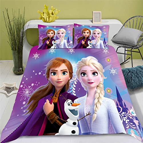 Doiicoon Frozen Bettwäsche Kinder, ELSA Bettwäsche 135x200, Bettwäsche 135x200 Kinderbett Mädchen, Anna Und ELSA Bettwäsche (8,200 x 200 cm) von Doiicoon