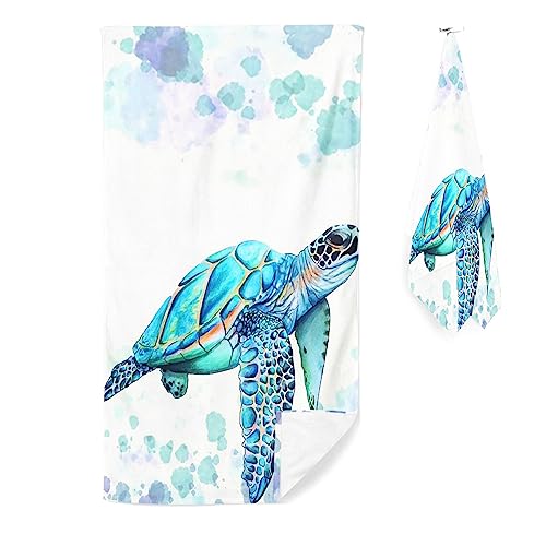 Doiicoon Mikrofaser Handtücher - Strandtuch 90x180 cm Beach Badetuch Ocean Strandlaken Strand Badetuch groß 100x200 Strandhandtuch Turtle Handtücher 50x100cm für Wander (90 x 180 cm,1) von Doiicoon