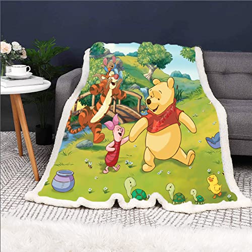 Doiicoon Winnie The Pooh Kuscheldecke Decken Flanelldecke Für Kinder&Erwachsene, Tagesdecke Sofadecken, Sofadecke Für Kinder Jugendliche, (7,130 x 150 cm) von Doiicoon